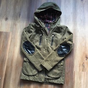 Green Hooded Topshop Army Green Jacket (Size 4)
